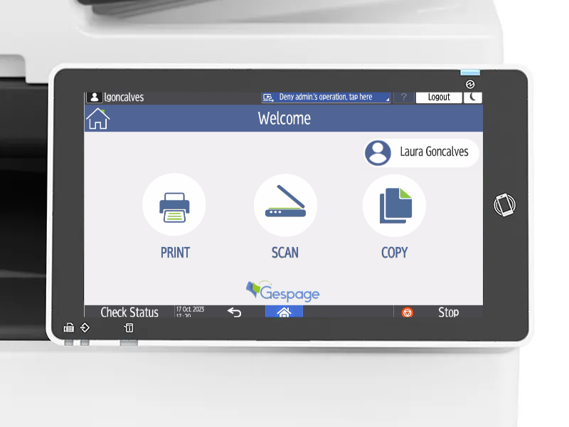 Ricoh Embedded terminal 1 • Gespage